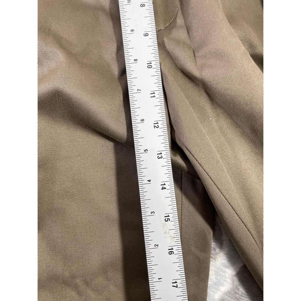 Perry Ellis Portfolio Dress Pants Mens 32x30 Brown Flat Front No Iron Cotton - Picture 5 of 11